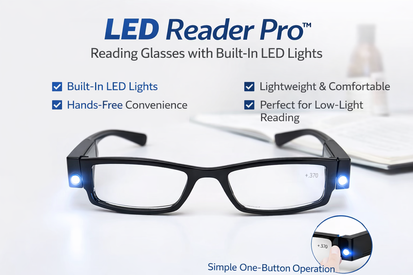 LED Reader Pro™ – Reading Glasses with Built-In LED Lights
